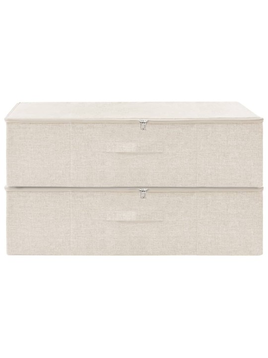 Úložné boxy 2 ks textil 70 x 40 x 18 cm krémové