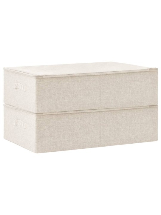 Úložné boxy 2 ks textil 70 x 40 x 18 cm krémové