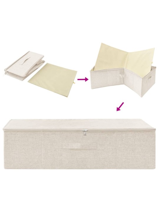 Úložné boxy 2 ks textil 70 x 40 x 18 cm krémové