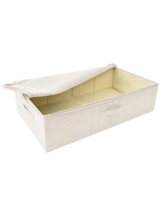 Úložné boxy 2 ks textil 70 x 40 x 18 cm krémové