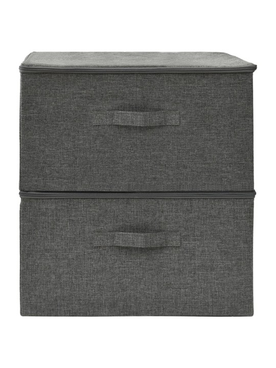 Úložné boxy 2 ks textil 43 x 34 x 23 cm antracitové