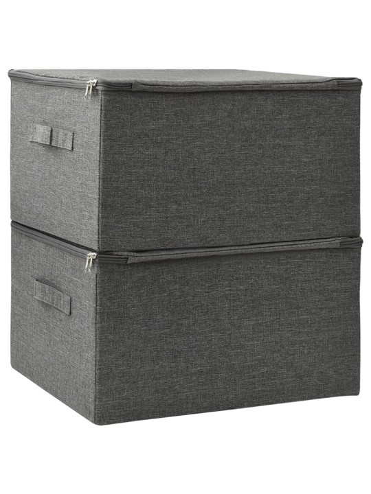 Úložné boxy 2 ks textil 43 x 34 x 23 cm antracitové