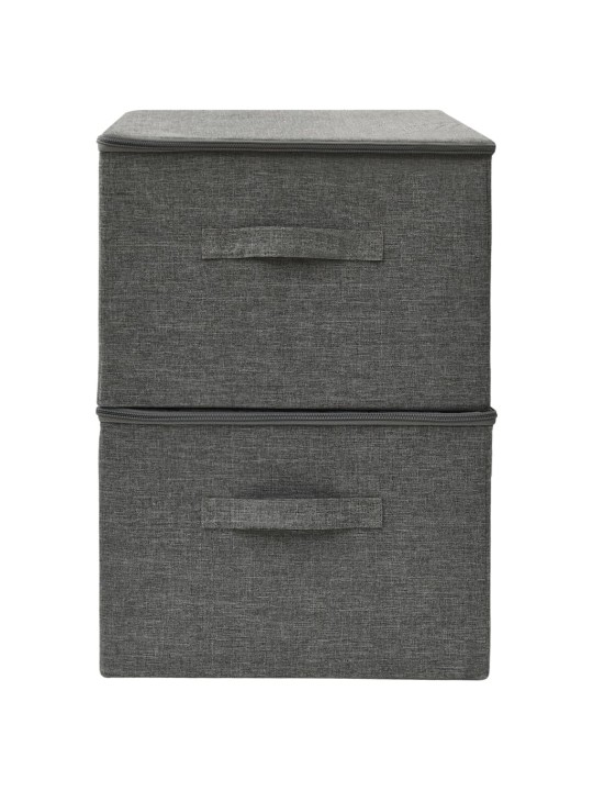 Úložné boxy 2 ks textil 43 x 34 x 23 cm antracitové