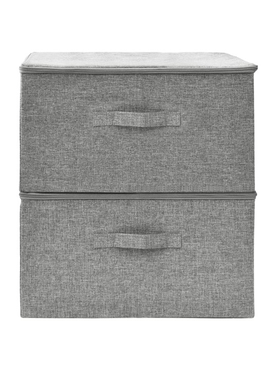 Úložné boxy 2 ks textil 43 x 34 x 23 cm šedé