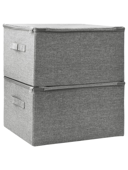 Úložné boxy 2 ks textil 43 x 34 x 23 cm šedé
