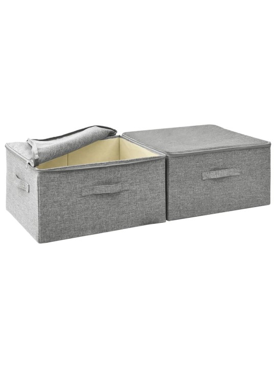 Úložné boxy 2 ks textil 43 x 34 x 23 cm šedé
