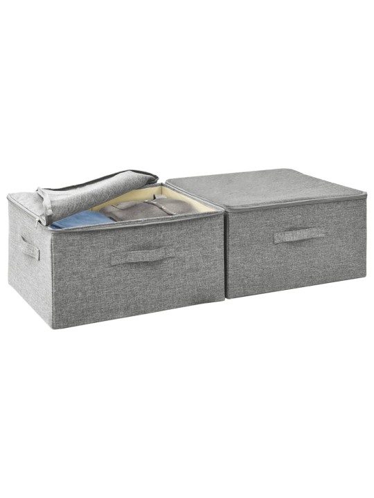 Úložné boxy 2 ks textil 43 x 34 x 23 cm šedé