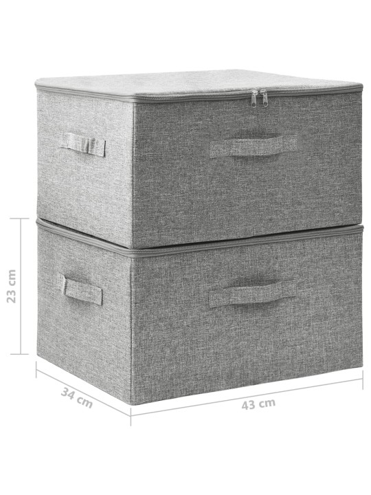 Úložné boxy 2 ks textil 43 x 34 x 23 cm šedé