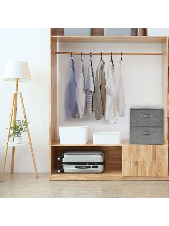 Úložné boxy 2 ks textil 43 x 34 x 23 cm šedé