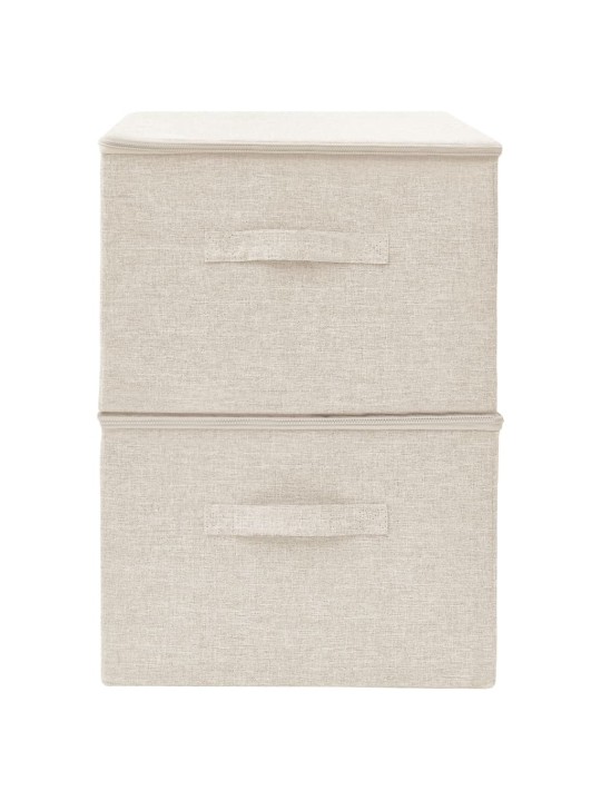 Úložné boxy 2 ks textil 43 x 34 x 23 cm krémové