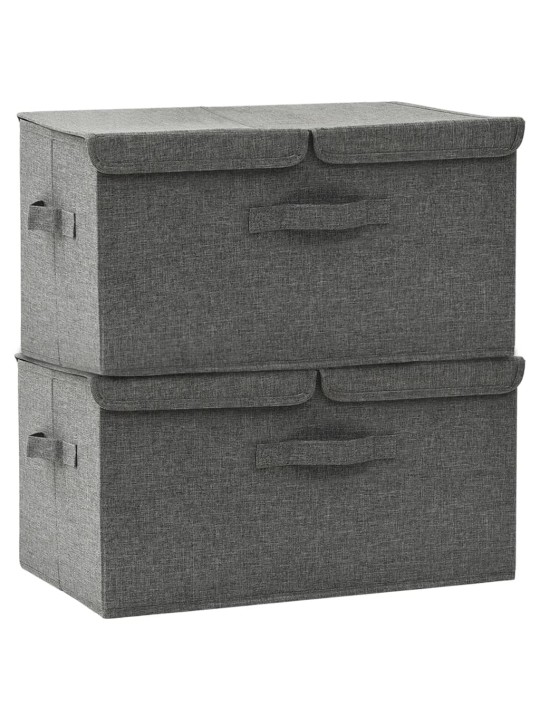 Úložné boxy 2 ks textil 50 x 30 x 25 cm antracitové