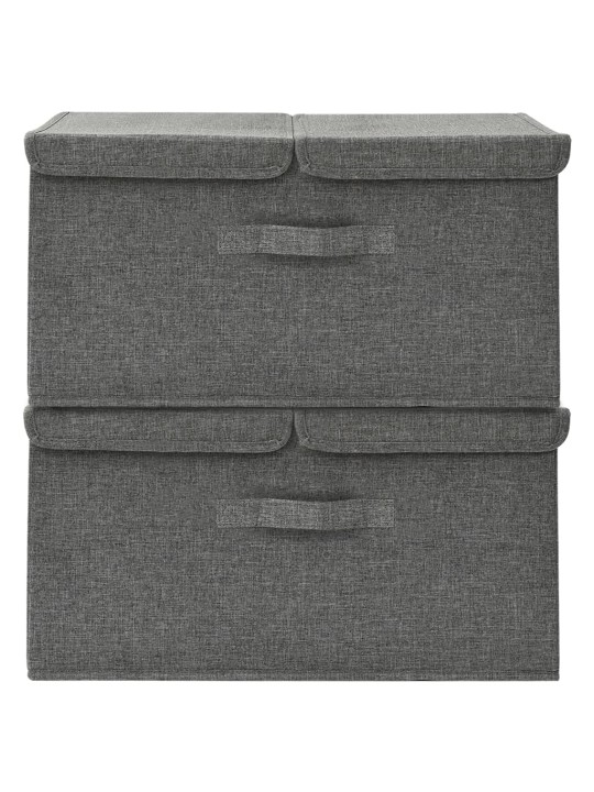 Úložné boxy 2 ks textil 50 x 30 x 25 cm antracitové