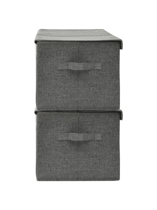 Úložné boxy 2 ks textil 50 x 30 x 25 cm antracitové