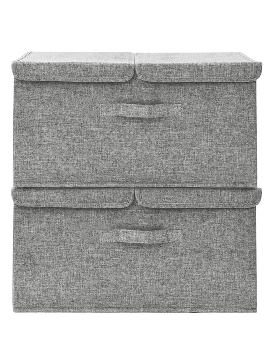 Úložné boxy 2 ks textil 50 x 30 x 25 cm šedé
