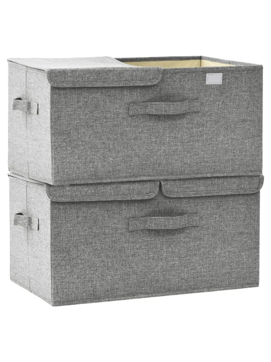 Úložné boxy 2 ks textil 50 x 30 x 25 cm šedé