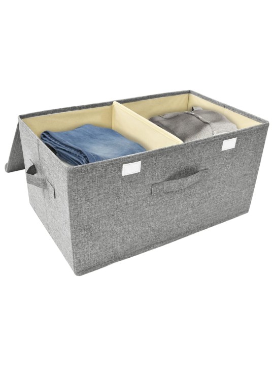 Úložné boxy 2 ks textil 50 x 30 x 25 cm šedé