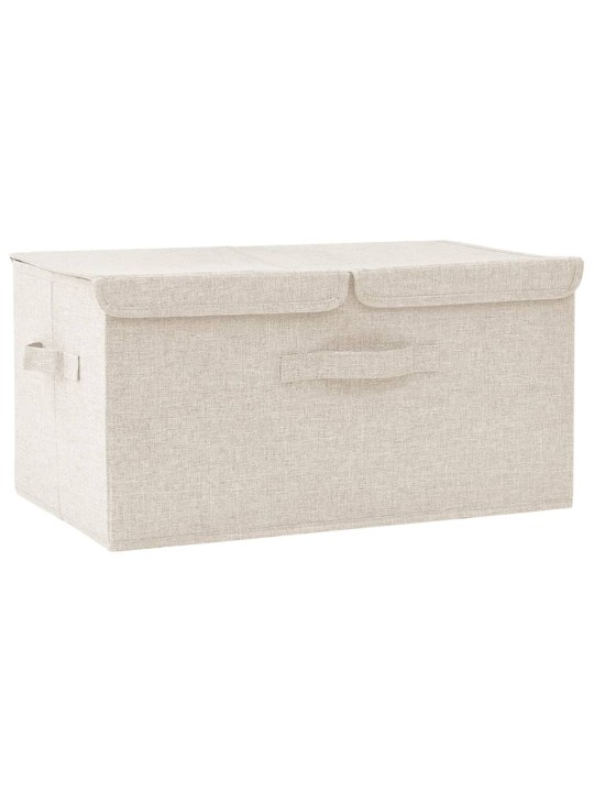 Úložný box textil 50 x 30 x 25 cm krémový