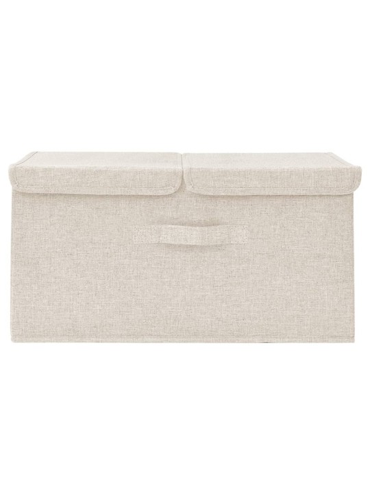 Úložný box textil 50 x 30 x 25 cm krémový