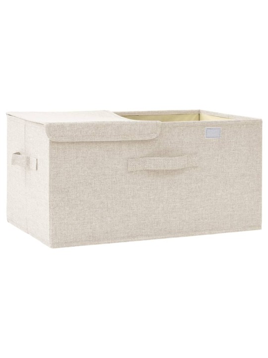 Úložný box textil 50 x 30 x 25 cm krémový