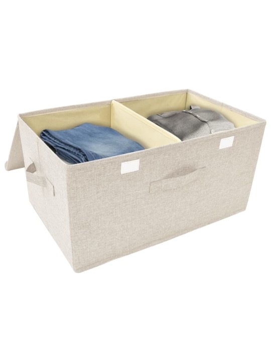 Úložný box textil 50 x 30 x 25 cm krémový