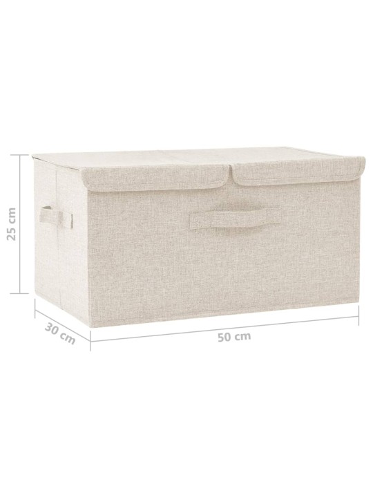 Úložný box textil 50 x 30 x 25 cm krémový