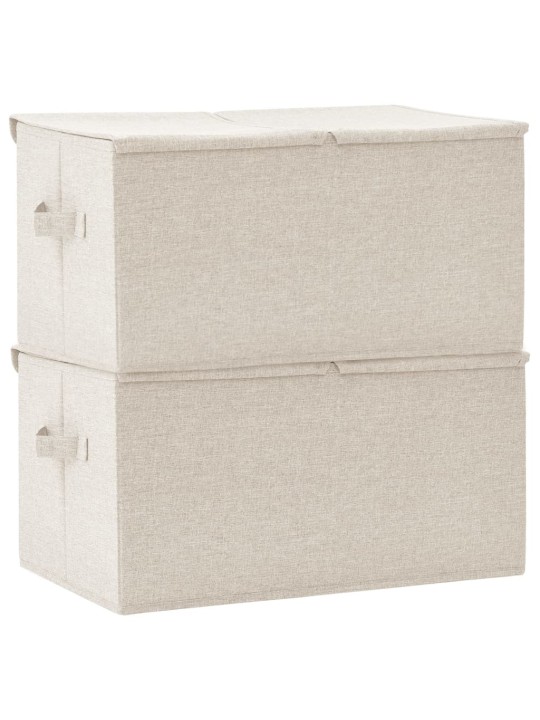 Úložné boxy 2 ks textil 50 x 30 x 25 cm krémové