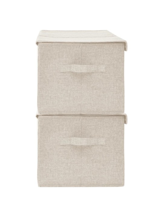 Úložné boxy 2 ks textil 50 x 30 x 25 cm krémové