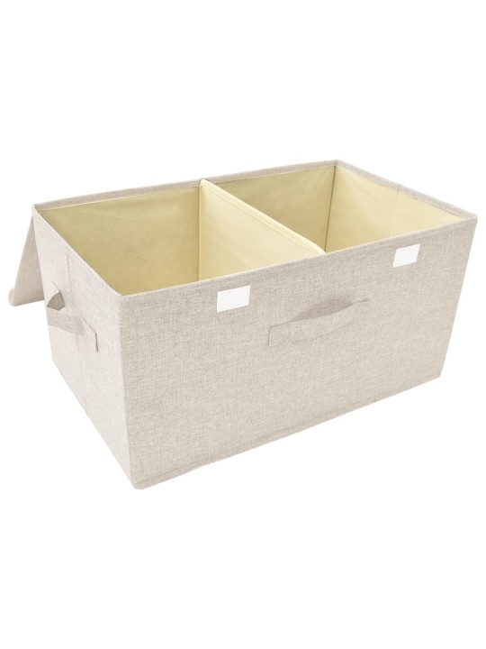 Úložné boxy 2 ks textil 50 x 30 x 25 cm krémové