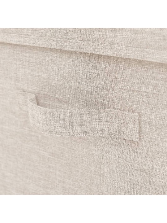 Stohovatelné úložné boxy 3dílná sada textil krémové