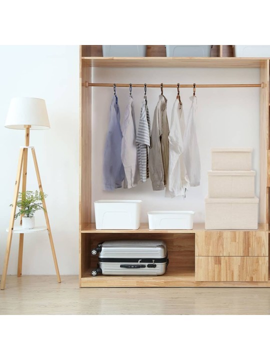 Stohovatelné úložné boxy 3dílná sada textil krémové