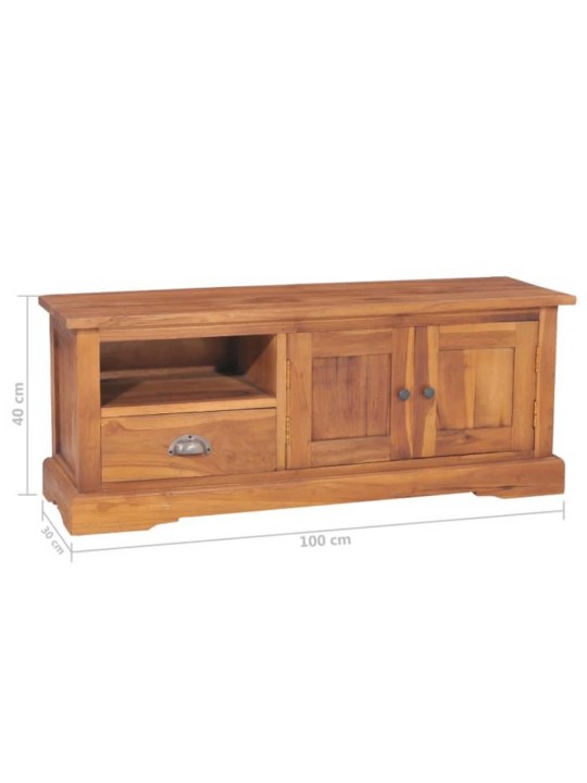 Tv stolek 100 x 30 x 40 cm masivní teakové dřevo