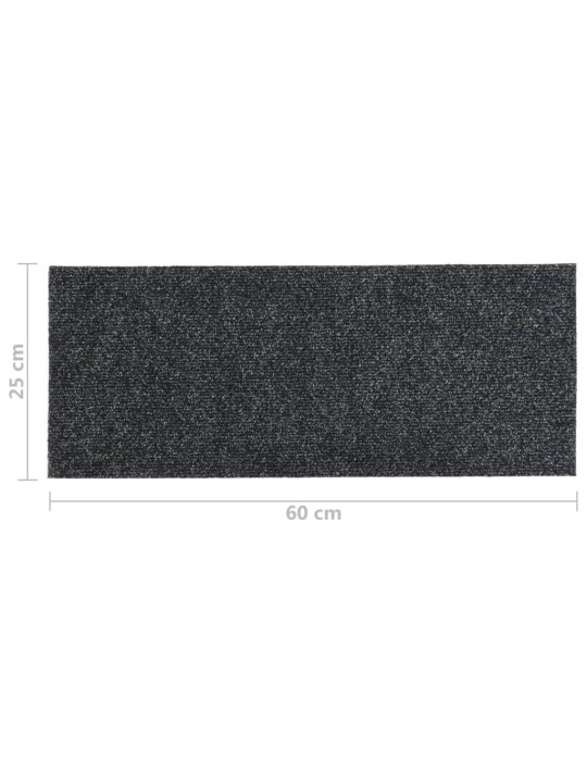 Samolepící nášlapy na schody obdélníkové 15 ks 60 x 25 cm šedé