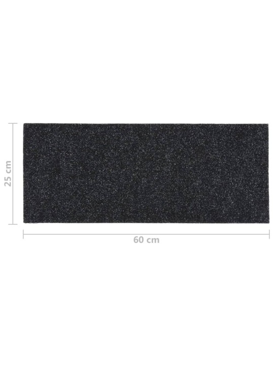 Samolepící nášlapy na schody obdélníkové 15 ks 60 x 25 cm černé