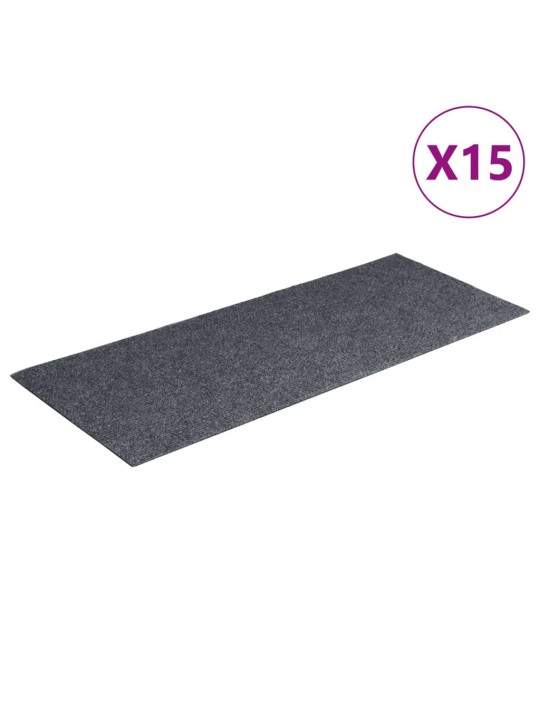 Samolepící nášlapy na schody obdélník 15 ks 60x25cm světle šedé