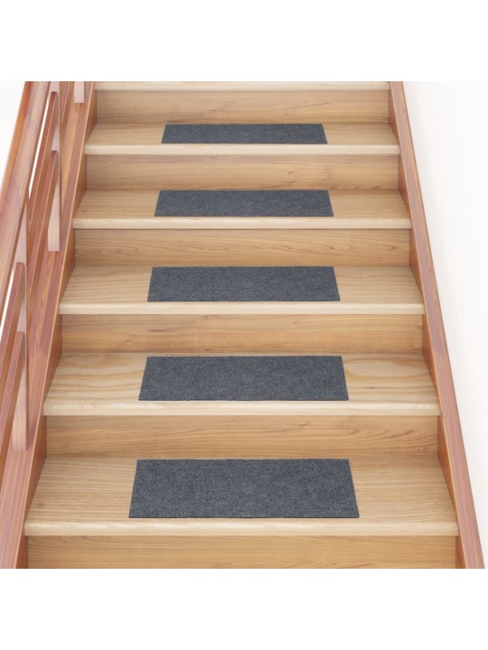 Samolepící nášlapy na schody obdélník 15 ks 60x25cm světle šedé