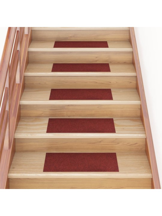 Samolepící nášlapy na schody obdélníkové 15 ks 60x25 cm červené