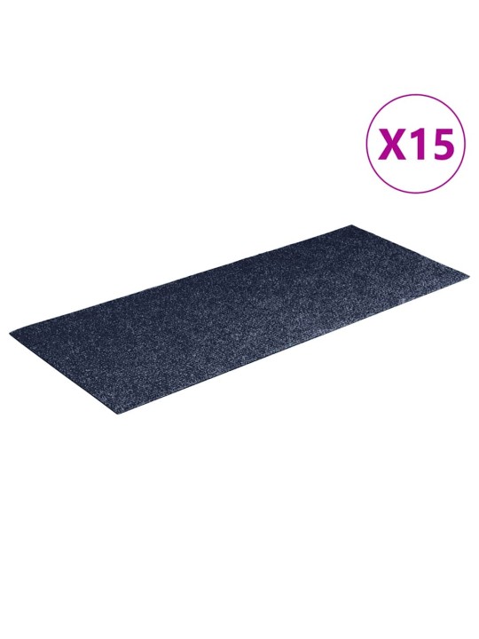 Samolepící nášlapy na schody obdélníkové 15ks 60x25cm šedomodré
