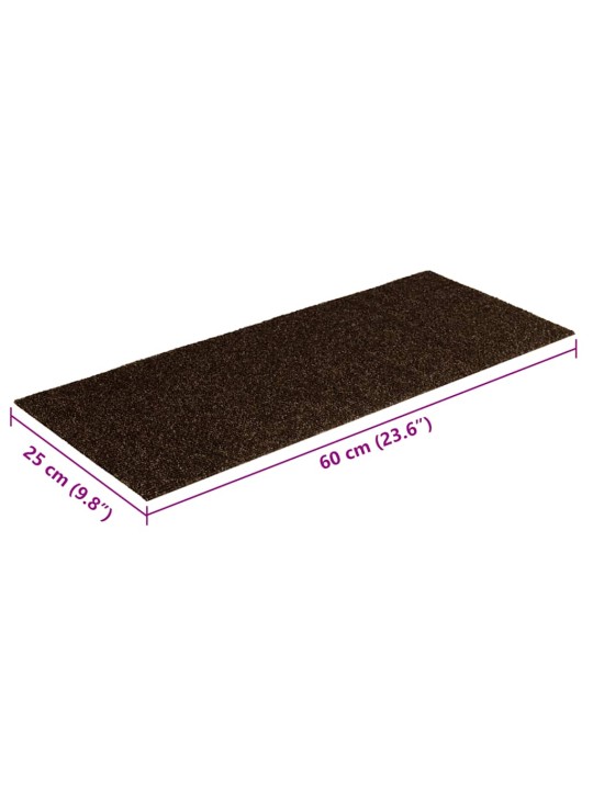 Samolepící nášlapy na schody obdélníkové 15 ks 60 x 25 cm hnědé