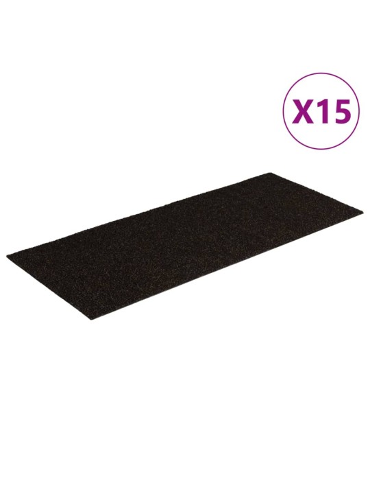 Samolepící nášlapy na schody obdélník 15 ks 60x25cm tmavě hnědé