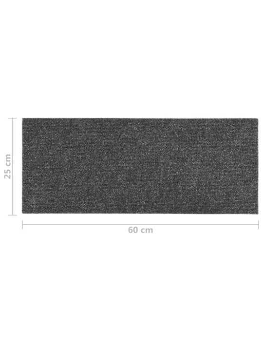 Samolepicí nášlapy na schody obdélník 15 ks 60 x 25 cm antracit