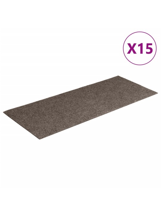 Samolepící nášlapy na schody obdélníkové 15 ks 60x25 cm krémové
