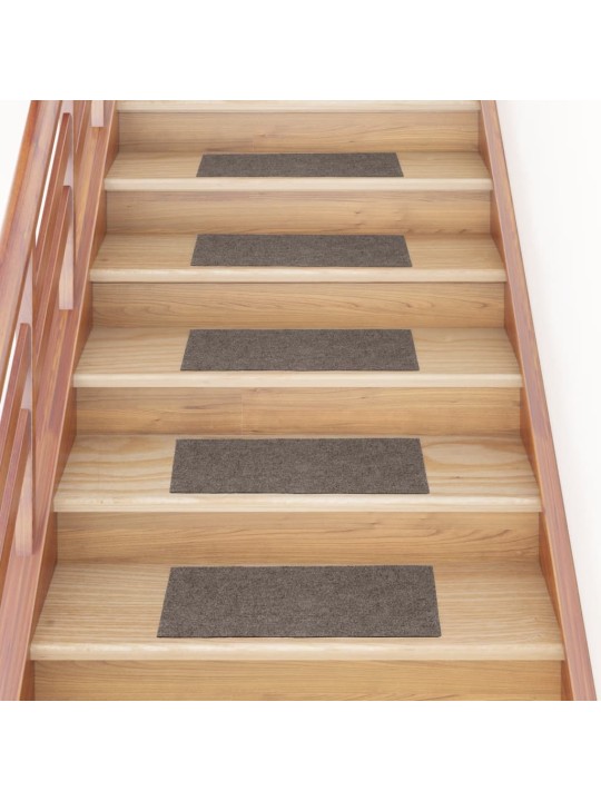 Samolepící nášlapy na schody obdélníkové 15 ks 60x25 cm krémové