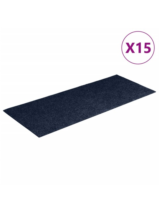 Samolepící nášlapy na schody obdélníkové 15 ks 60 x 25 cm modré