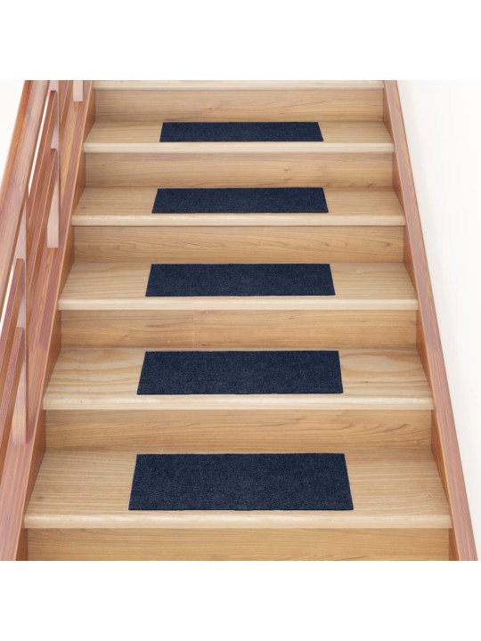 Samolepící nášlapy na schody obdélníkové 15 ks 60 x 25 cm modré