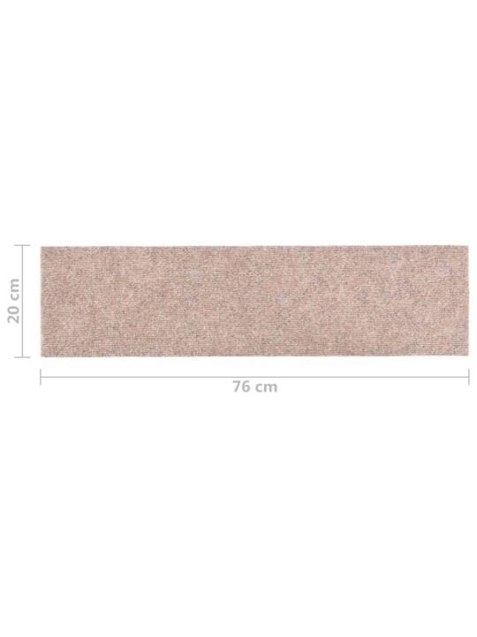 Samolepící nášlapy na schody obdélník 15ks 76x20cm světle hnědé