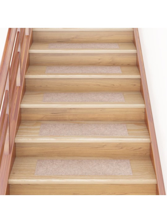 Samolepící nášlapy na schody obdélník 15ks 76x20cm světle hnědé