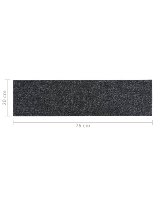 Samolepící nášlapy na schody obdélníkové 15 ks 76 x 20 cm šedé