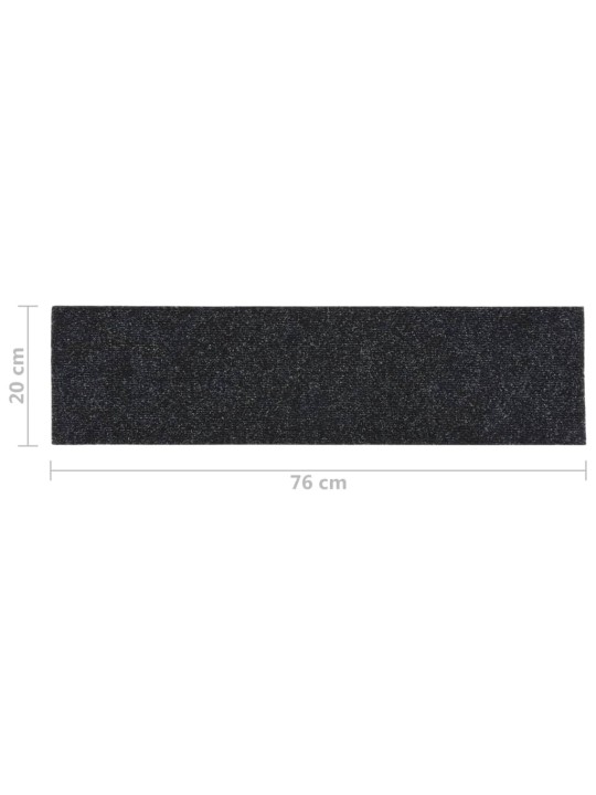 Samolepící nášlapy na schody obdélníkové 15 ks 76 x 20 cm černé