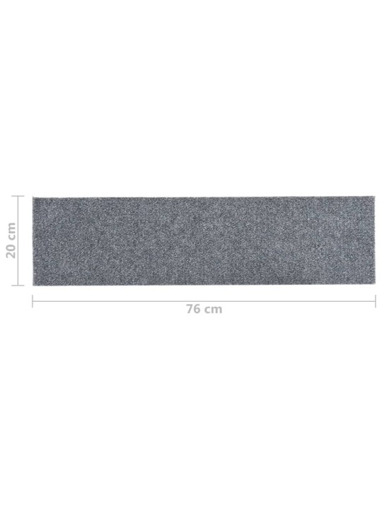 Samolepící nášlapy na schody obdélník 15 ks 76x20cm světle šedé