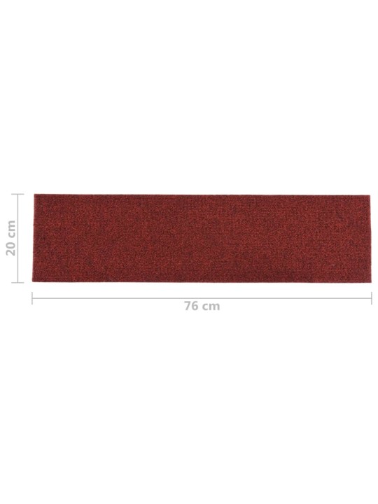 Samolepící nášlapy na schody obdélníkové 15 ks 76x20 cm červené